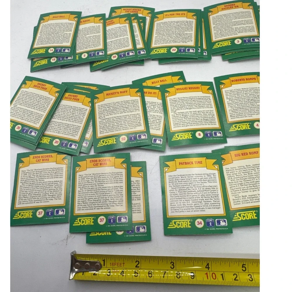 1991 Score World Series Trivia Baseball‎ Cards Lot Lenticular Motion 31 Cards